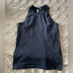 Athleta navy blue tank top small athletic ribbed